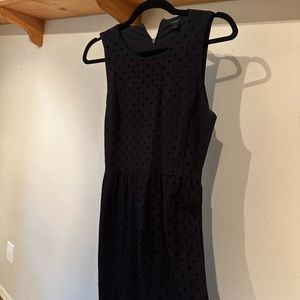 J.Crew black polka dot fit-and-flare party/work dress women’s size large